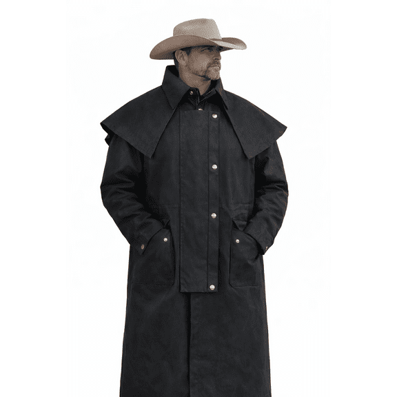4XL  Mens Oilskin Western Australian Waterproof Duster Coat Jacket 23101BK