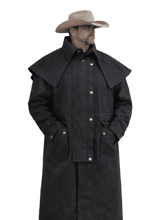 4XL Mens Oilskin Western Australian Waterproof Duster Coat Jacket 23101BK
