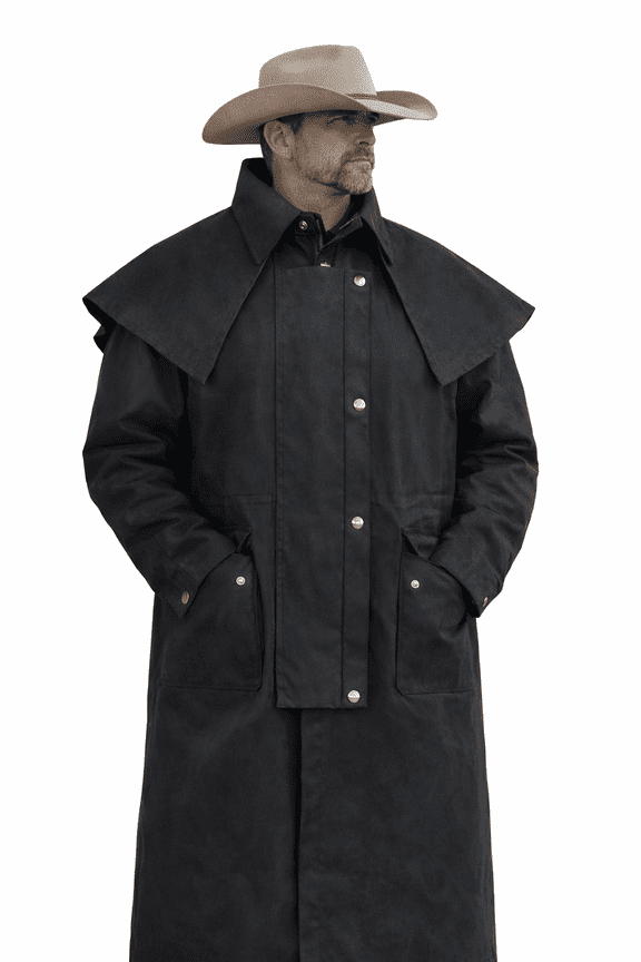 4XL Mens Oilskin Western Australian Waterproof Duster Coat Jacket 23101BK