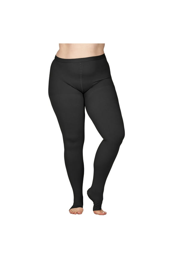 4XL Plus Size Compression Tights for Women 20-30mmHg Edema - Black, 4X-Large