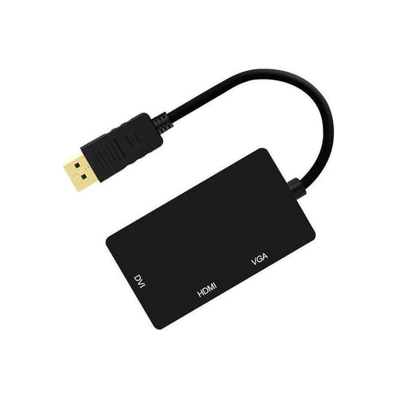 4XEM 4XDPHDMIDVIVGA 3 In 1 DisplayPort to HDMI DVI VGA Adapter