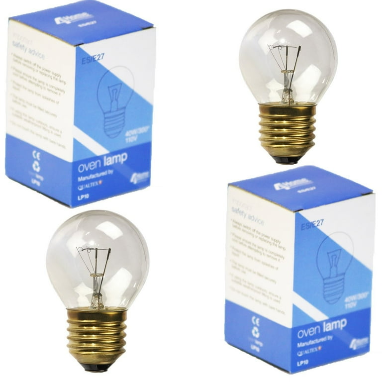 4YourHome 2 pk GE Type Appliance Oven Refrigerator Bulbs 40 Watt Medium Base E27 High Temp LP10