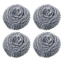4pc Upgraded Steel Wool Scrubbers - Premium Stainless Steel Scrubber, Metal Scouring Pads, Steel Wool Pads, Kitchen Cleaner Heavy Duty Cleaning Supplies - Especially for Tough Cleaning 2.36x1.18 Inch