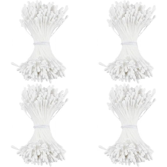 4bundles Gypsum with Cord Artificial Flower Core White 57x2mm 400pcs/bundle