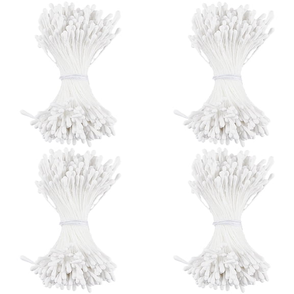 4bundles Gypsum with Cotton Cord Artificial Flower Core White 57x2mm 400pcs/bundle