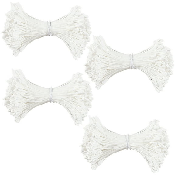 4bundles Gypsum with Cotton Cord Artificial Flower Core White 60x3x2mm 350pcs/bundle