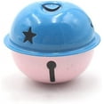 thumbnail image 1 of 4cm/1.5\u201d Christmas Jingle Bell Xmas Tree Hanging Bell Hollow Out Star Glitter Sleigh Colors Bell DIY Craft Decoration (Color : Blue+Light Pink, Size : 1pcs), 1 of 3