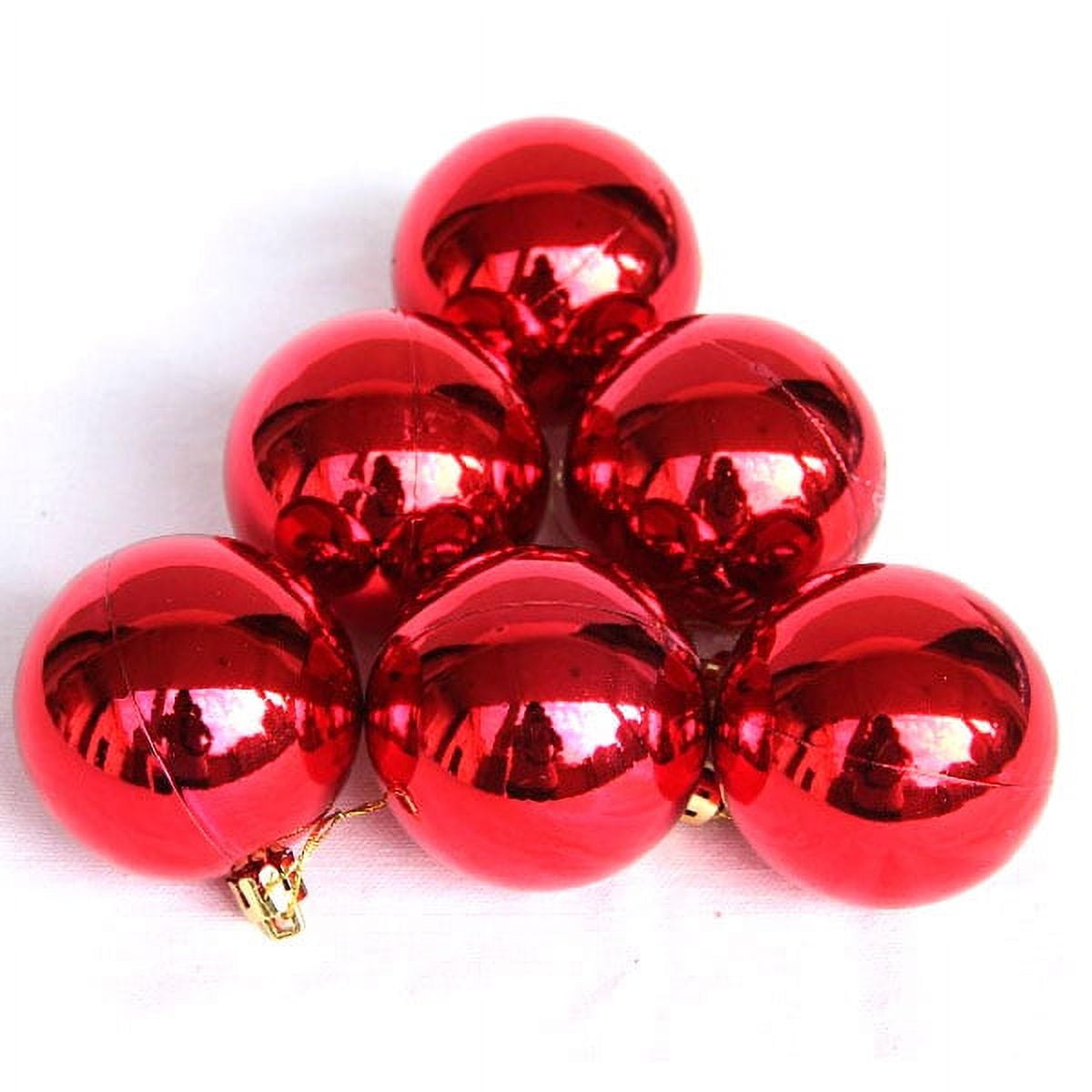 4cm Shining Christmas Baubles Round Balls Christmas Tree Party Decorative Balls Ornament 6 pcs