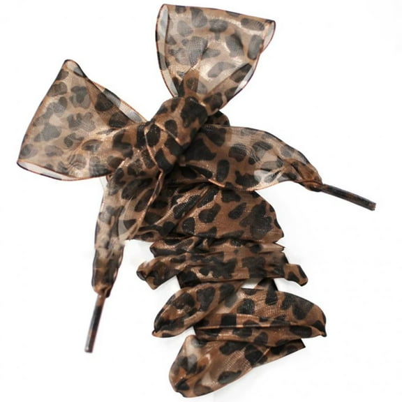 4cm Wide Shoelaces 120cm Long Cute Fashion Leopard Print Shoelaces Ladies Shoes Flat Bottom Shoelaces