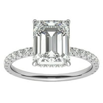 4ct 18K Gold Emerald Cut Moissanite Engagement Rings for Women D Color VVS1 Moissanite Rings Jewelry S925 Sterling Silver Women Diamond Rings with Certificate