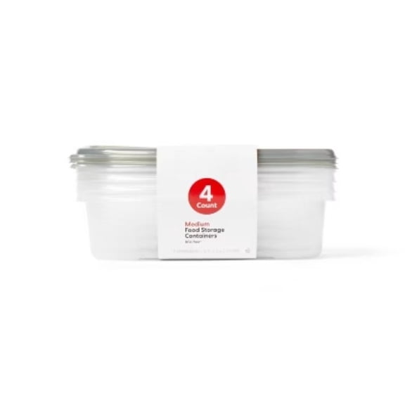 4ct 76 fl oz Medium Rectangular Food Storage Containers