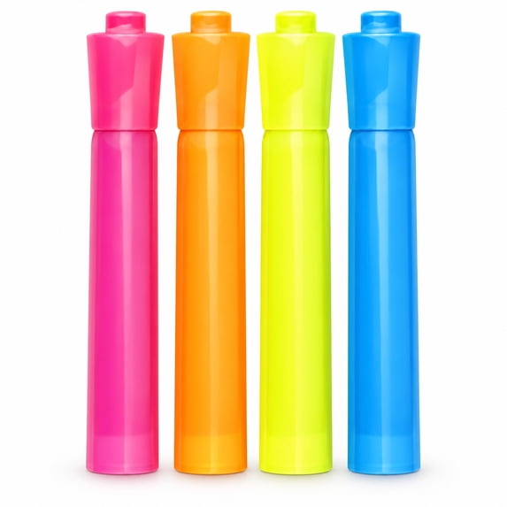 4ct Fluorescent Highlighter Markers Set, Assorted Bright Colors with ...
