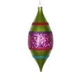 thumbnail image 1 of 4ct Lime Green and Cerise Pink Shatterproof Glitter Christmas Finial Drop Ornaments 7", 1 of 2
