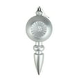 thumbnail image 1 of DAK 4ct Matte Silver Retro Reflector Shatterproof Christmas Finial Ornaments 7.5", 1 of 3