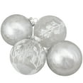 thumbnail image 1 of 4ct Silver and Clear Glass 2-Finish Christmas Ball Ornaments 3.25-Inch (80mm), 1 of 5