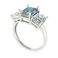 thumbnail image 1 of 4ct emerald cut blue moissanite 14k white gold 3 stone Bridal Wedding Engagement Promise Anniversary Ring for Women size 11, 1 of 7