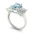 thumbnail image 1 of 4ct emerald cut blue natural aquamarine 14k white gold 3 stone Bridal Wedding Engagement Promise Anniversary Ring for Women size 6.75, 1 of 7