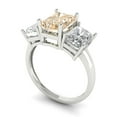thumbnail image 1 of 4ct emerald cut brown natural morganite 18k white gold 3 stoneBridal Wedding Engagement Promise Anniversary Ring for Women size 11, 1 of 7