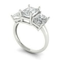 thumbnail image 1 of 4ct emerald cut clear moissanite 14k white gold 3 stone Bridal Wedding Engagement Promise Anniversary Ring for Women size 5.75, 1 of 7