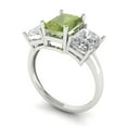 thumbnail image 1 of 4ct emerald cut green natural peridot 14k white gold 3 stone Bridal Wedding Engagement Promise Anniversary Ring for Women size 5.25, 1 of 7