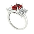 thumbnail image 1 of 4ct emerald cut red natural garnet 14k white gold 3 stoneBridal Wedding Engagement Promise Anniversary Ring for Women size 6.25, 1 of 7