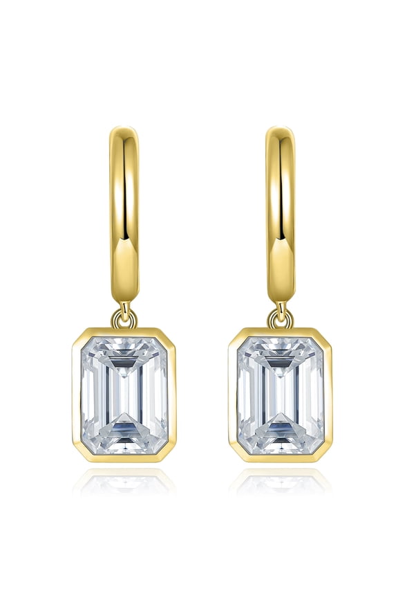 4cttw Moissanite Dangle Earrings for Women, 925 Sterling Silver Drop Earrings D Color VVS1 Moissanite Diamond Earrings for Engagement Wedding Birthday Brides Bridesmaid