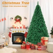 Syngar 8ft Christmas Tree, Premium Spruce Artificial Holiday Christmas Tree for Home, Office, Party Decoration, Easy Assembly, Metal Hinges & Foldable Base