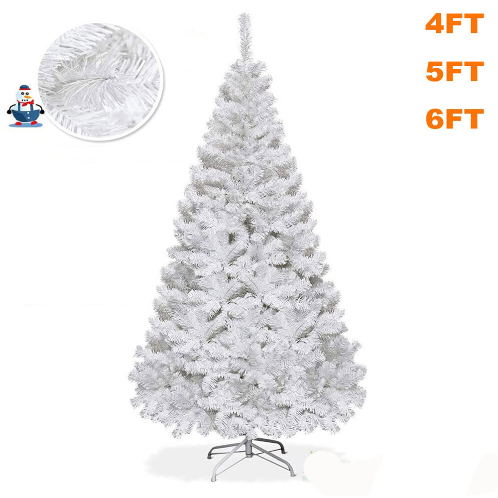 4ft/5ft/6ft Holiday Christmas Bushy Pine Tree Snow Flocked Branches