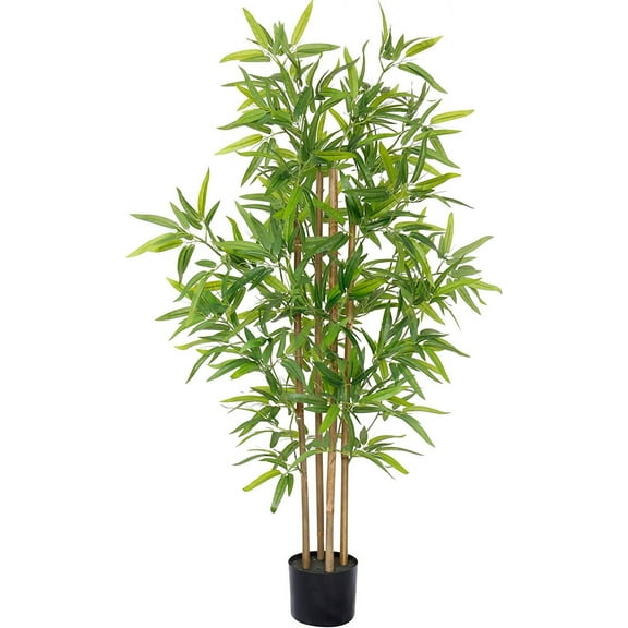 4ft Bamboo Artificial Tree, Faux Bamboo , Real Touch Technology, Artificial  with 4 Trunks, Ideal for Home Office Indoor Decoration