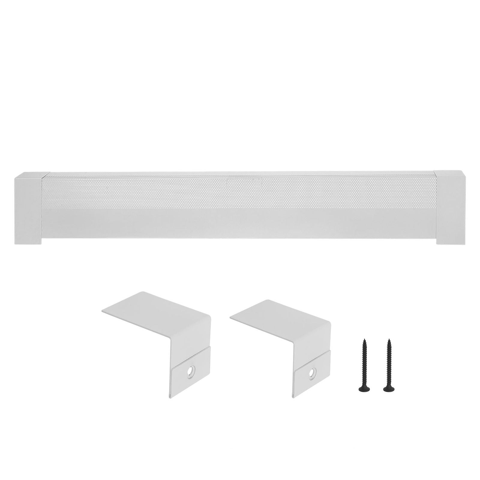 4ft Baseboard Heater Cover Replacement, Powder-Coated Steel, Ventilation Openings, Easy Installation, White Finish for Home Heating Upgrade