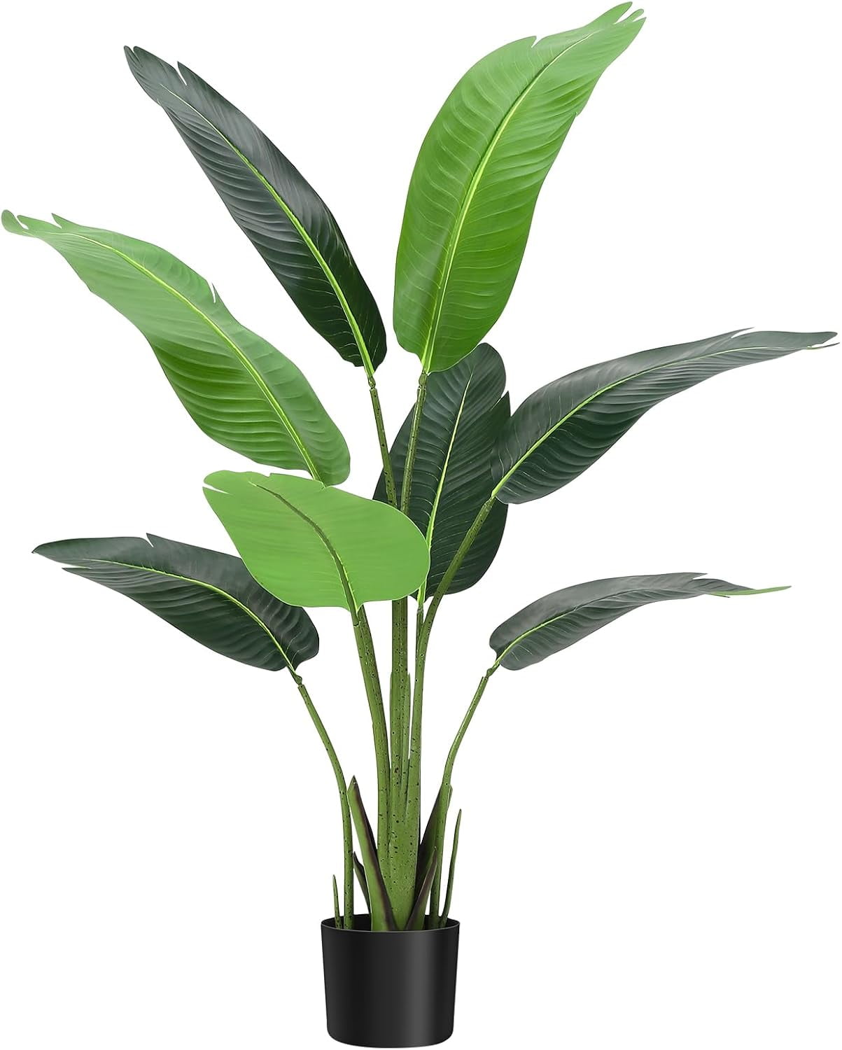 4ft Bird of Paradise Artificial Plant,Fake Silk Banana Leaf Tall Artificial Plants,1Pcs Faux Bird of Paradise Plant Tall Tropical Green Tree for Home Living Room and Office Decoration, Indoor Outdoor