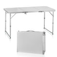 thumbnail image 1 of 4ft Camping Folding Table, Aluminum Portable Picnic Table with Adjustable Height, 3 Fold Lightweight Outdoor Table for Indoor Travel Beach and Party, 1 of 18