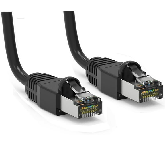 4ft Cat6A SHIELDED Ethernet RJ45 Patch Cable,Stranded,Snagless Booted,BLACK