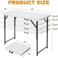 thumbnail image 1 of 4ft Folding Table, Portable Fold-in-Half Adjustable Height Utility Table for Indoor/Outdoor Use,  HDPE & Steel, Stable & Lightweight, Multi-Purpose, White, 1 of 6