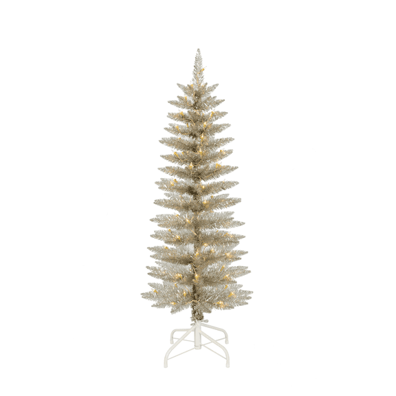 Christmas Tree Slim Tinsel Gold 4ft