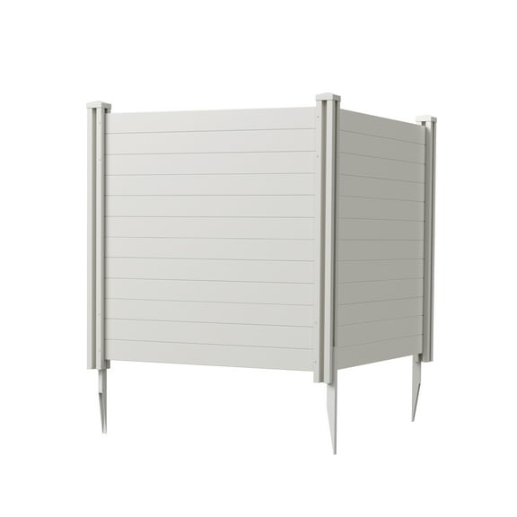 4ft H x 4ft W (2 Panels) No Dig Enclo Premium White Vinyl Privacy Screen, Outdoor Privacy Panels, Use As Air Conditioner Fence, Trash Can Enclosure, Pool Equipment Enclosure, ZP19014