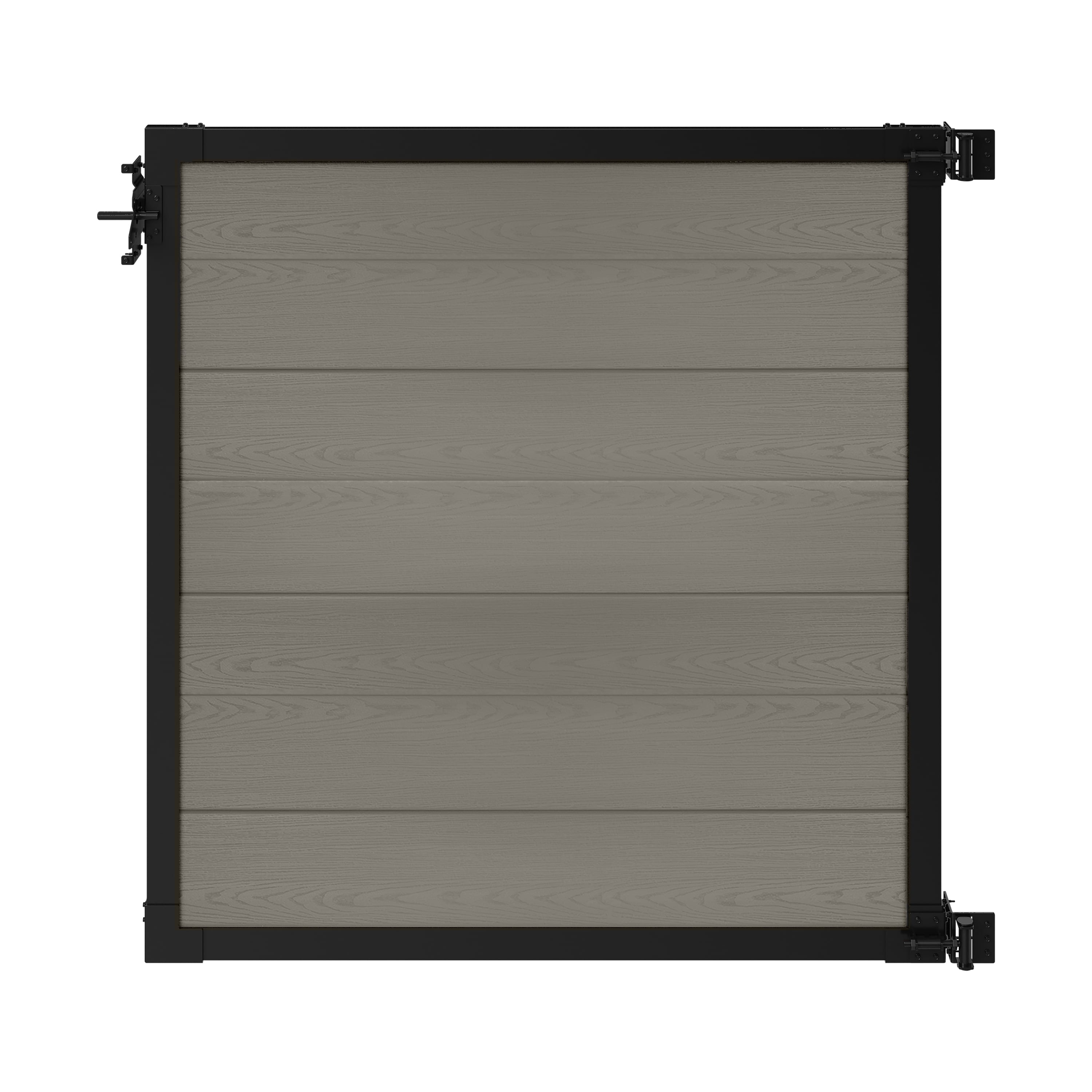 4ft H x 4ft W WamBam Privacy Fence Gate, Composite Fence Gate Kit with Aluminum Frame, Woodgrain Boards, No-Dig Install, UV Resistant Outdoor Gate for Backyard Patio or Pool, Slate Grey BL19119