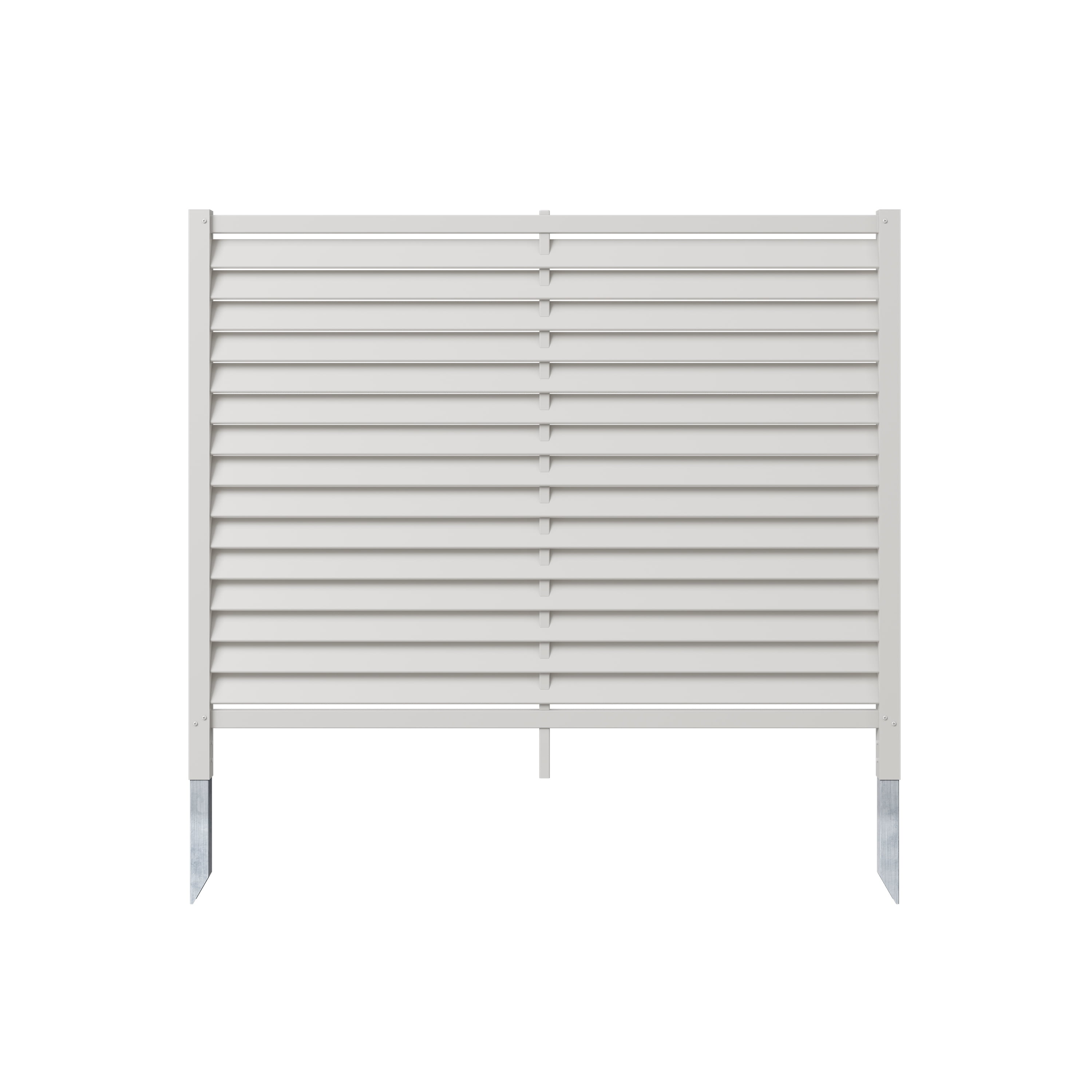 4ft H x 5ft W (1 Panel) No Dig Privacy Screen, Louvered White