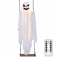thumbnail image 1 of 4ft Halloween Swing Ghost Decoration, Hanging Light-up Ghost Decor with RC, 8 Modes, Ideal for Halloween Party (E 4.9ft), 1 of 10