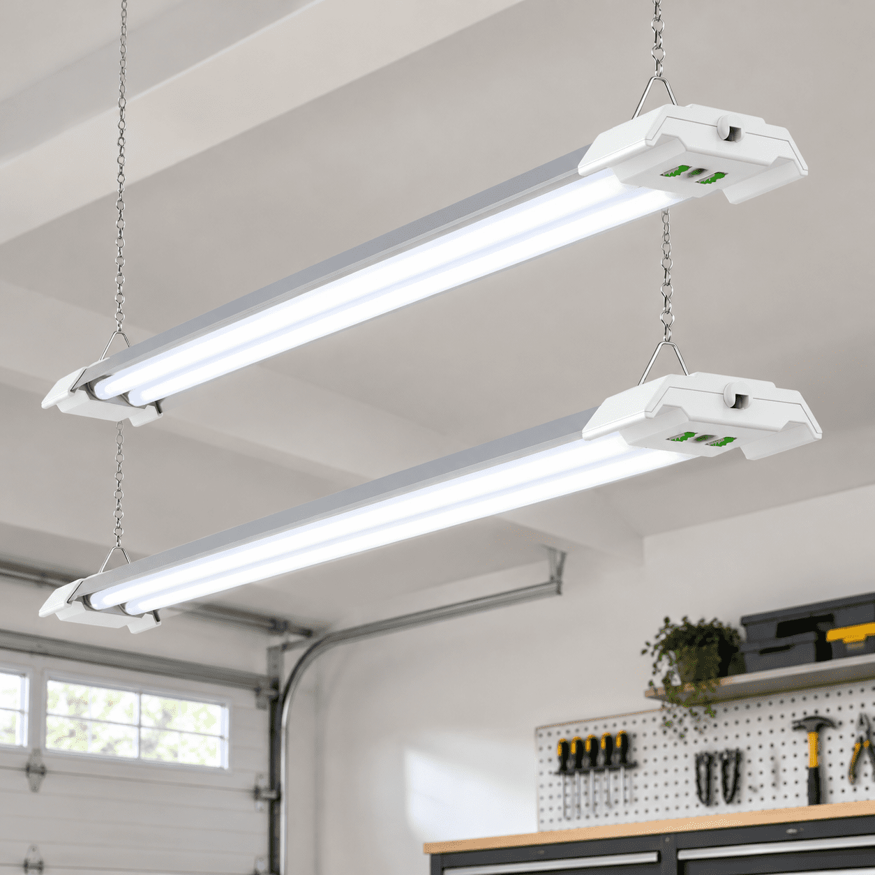 Led Light On Store 4ft LED Shop Light Fixture 2 Pack, 50W with Reflector, 5000lm ...