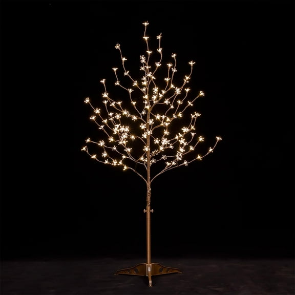 4ft Lighted Cherry Blossom Tree wtih 144 Warm White LED | Dimmable | Timer Function | Indoor Outdoor Home Garden Christmas Wedding Holiday Decor