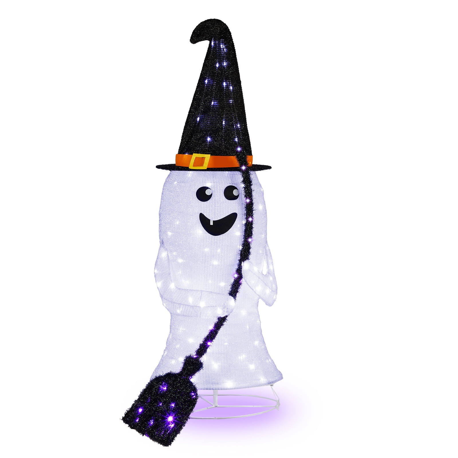 4ft Lighted Pop-Up Ghost with 100 LED Lights for Halloween Outdoor Lawn Decor