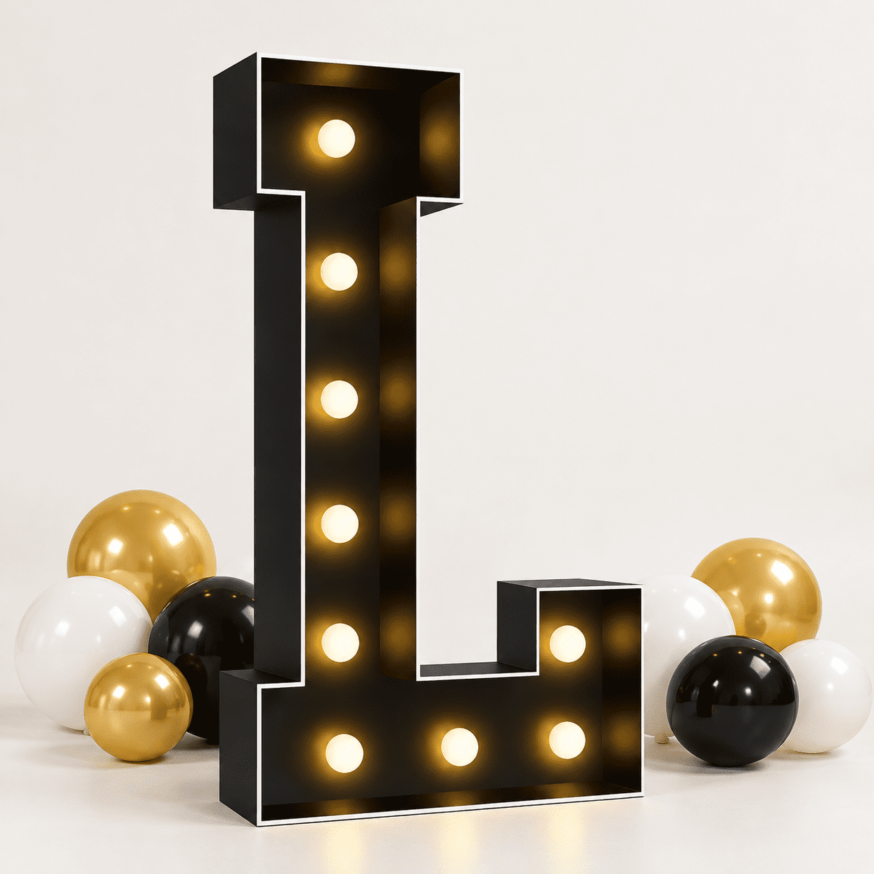 4ft Marquee Light Up Letter L, Large Black Party Decoration for Events ...