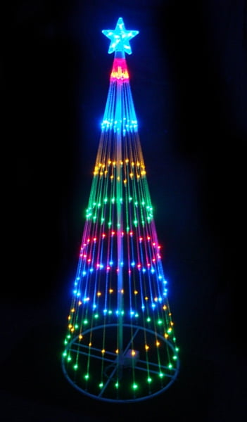 4ft Multicolor LED Light Show Christmas Tree with Metal Frame