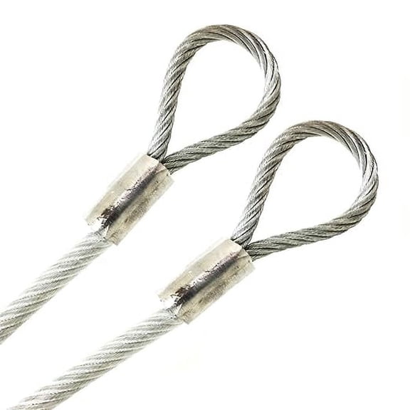 4ft Order To Size 1/8 Galvanized Steel Cable CLEAR Vinyl Coated To 3/16 Made To Order In USA