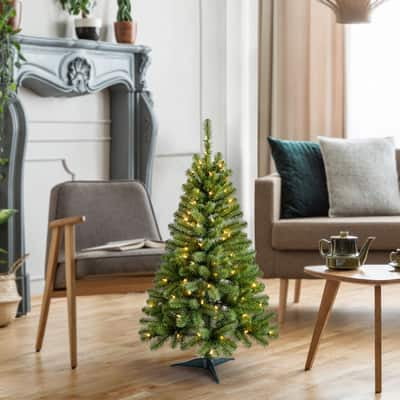 4ft. Pre-Lit Lakewood Spruce Artificial Christmas Tree - Warm White LED Lights by Ashland