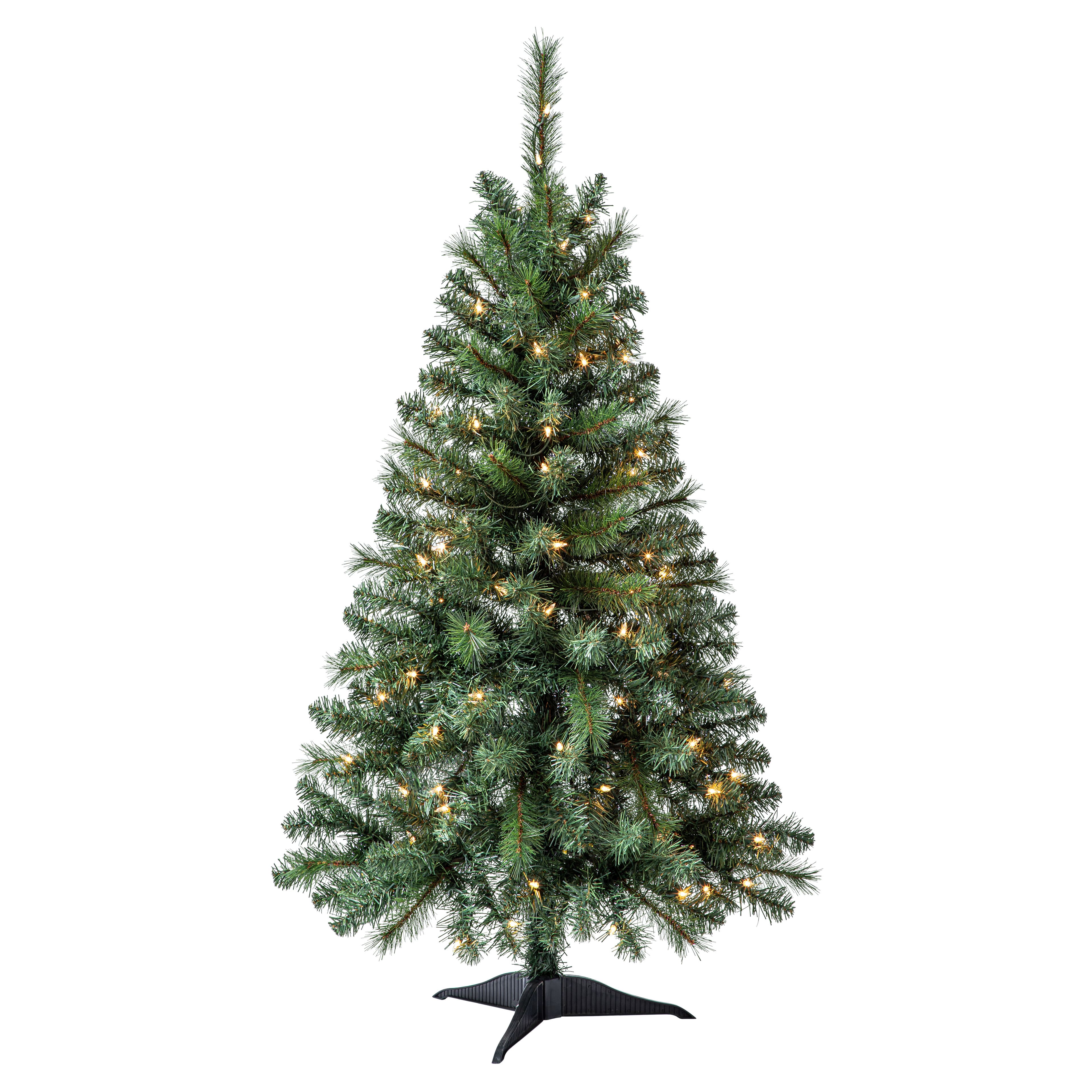 PreLit Medium Alpine Artificial Christmas Tree Clear Lights 7 Foot