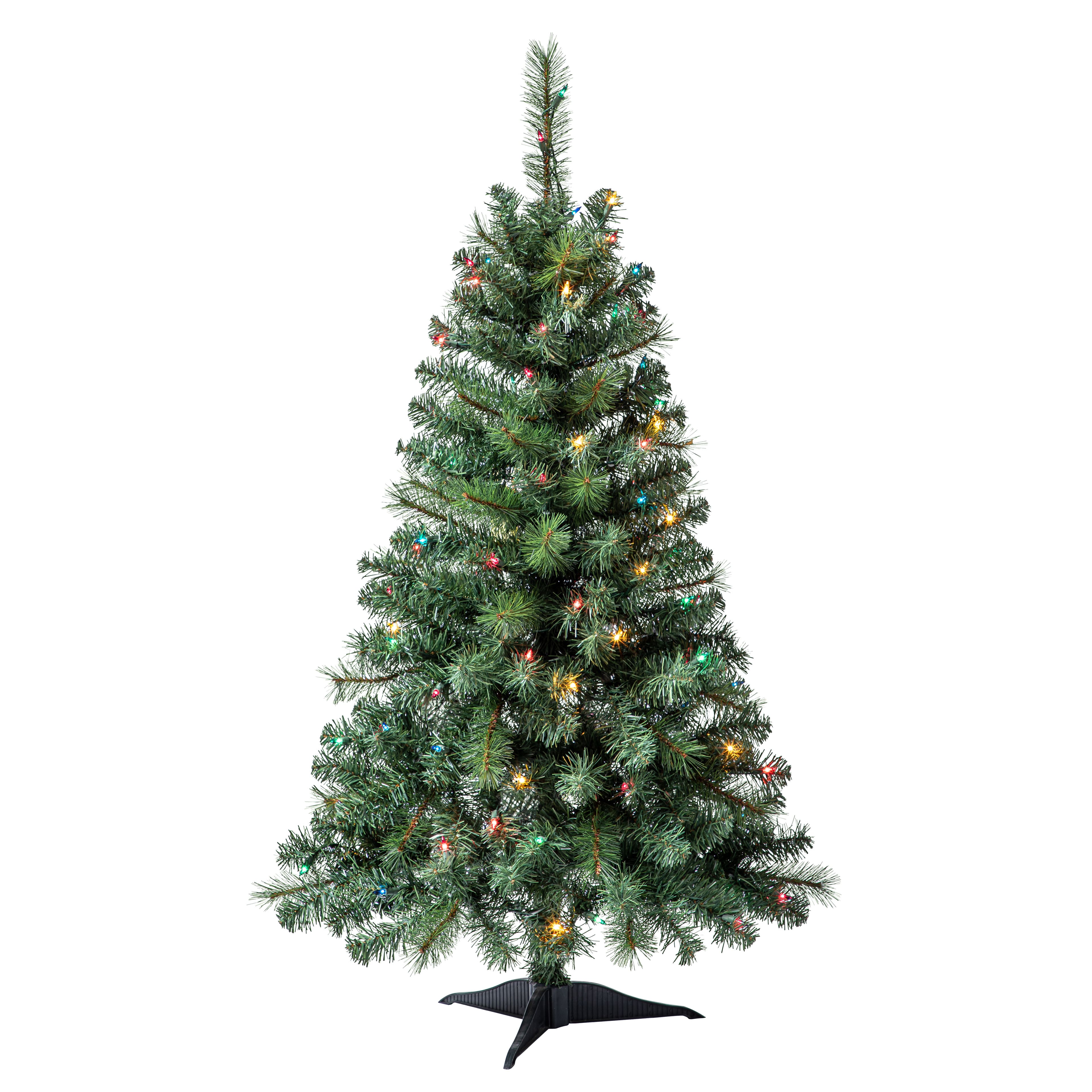 4ft. PreLit Riverside Pine Artificial Christmas Tree, Multicolor