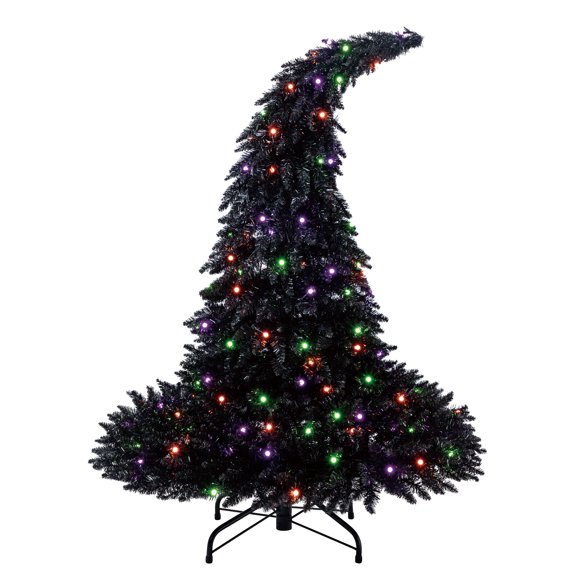 4ft. Pre-Lit Witch Hat Tree, Multicolor LED Lights by Ashland