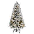 thumbnail image 1 of 4ft Prelit Flocked Xmas Tree 120 Warm LEDs 8 Modes 539 Tips, 1 of 10